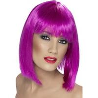 glam wig neon purple
