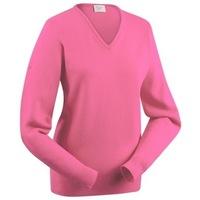Glenbrae Lambswool V-Neck Ladies Sweater Candy