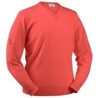 glenbrae lambswool v neck sweater coral