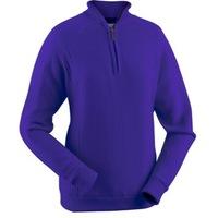 glenbrae lined lambswool zip neck ladies sweater iris