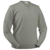 glenbrae lambswool v neck sweater dove grey