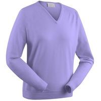 glenbrae merino v neck ladies sweater tulip