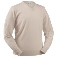 Glenbrae Lambswool V-Neck Sweater Linen