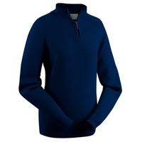 glenbrae lambswool zip neck ladies sweater navy