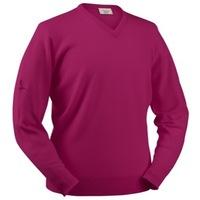 Glenbrae Lambswool V-Neck Sweater Raspberry