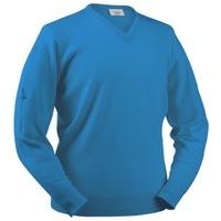 glenbrae lambswool v neck sweater sky