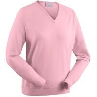 Glenbrae Merino V-Neck Ladies Sweater Rose