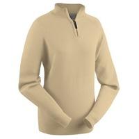 Glenbrae Lambswool Zip Neck Ladies Sweater Oatmeal