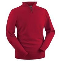 Glenbrae Lambswool Zip Neck Sweater Cardinal