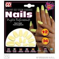 Glow In Dark Nails Set 12 Accessory For Fancy Dress