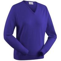 Glenbrae Merino V-Neck Ladies Sweater Iris