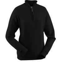 Glenbrae Lined Lambswool Zip Neck Ladies Sweater Black