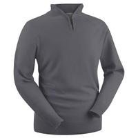 Glenbrae Lambswool Zip Neck Sweater Mid Grey
