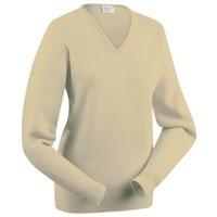 Glenbrae Lambswool V-Neck Ladies Sweater Oatmeal