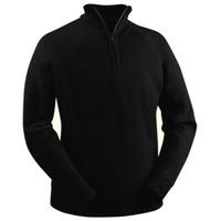 Glenbrae Lined Lambswool Zip Neck Sweater Black