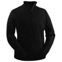 glenbrae lined lambswool zip neck sweater black