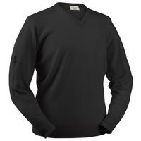 Glenbrae Lambswool V-Neck Sweater Dark Grey