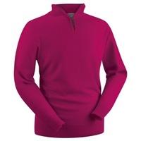 Glenbrae Lambswool Zip Neck Sweater Raspberry