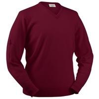 glenbrae lambswool v neck sweater claret