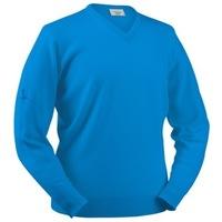 Glenbrae Lambswool V-Neck Sweater Olympia Blue