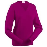 Glenbrae Lambswool V-Neck Ladies Sweater Imperial