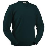glenbrae lambswool v neck sweater tartan green