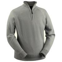 glenbrae lined lambswool zip neck sweater dove grey