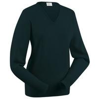 Glenbrae Lambswool V-Neck Ladies Sweater Tartan Green