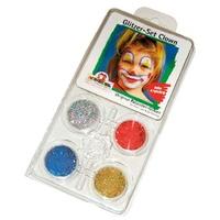 glitter motif set face clown