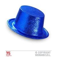 Glitter Top Hat Blue Fancy Dress Accessory