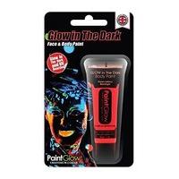 Glow In The Dark Body Paint, Red, 10ml, Blister Pack