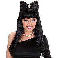 Glam Rock Withbow - Black Wig For Hair Accessory Fancy Dress