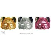 Glitter Cat Masks - Gold/silver/pink Feline & Cat Masks Eyemasks & Disguises