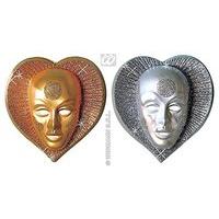 Glitter Heart Mask Plastic 2 Colours Halloween Party Masks Eyemasks & Disguises