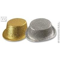 Glitter Top Gold / Silver Top Hats Caps & Headwear For Fancy Dress Costumes