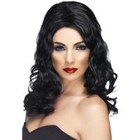 glamorous wig black long and wavy