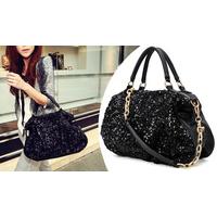 glittery sequin handbag