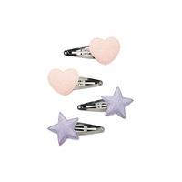 glitter star heart snap clips