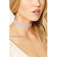 Glitter Stripe Crochet Choker