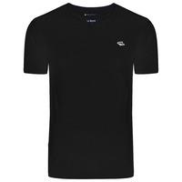 Glasshill Short Sleeve V Neck Cotton T-Shirt in Black  Le Shark