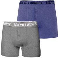 gladstone boxer shorts set in mid grey marl cornflower blue marl tokyo ...