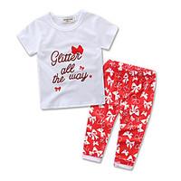 Glir Kids Clothes Leisure Suit Kids Cottom Short Sleeve T-shirt Long Pants Baby Clothing Set Dress