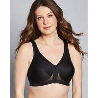 glamorise back support black bra