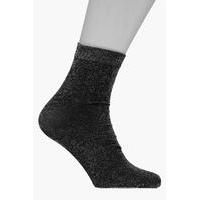 Glitter Shimmer Ankle Socks - silver