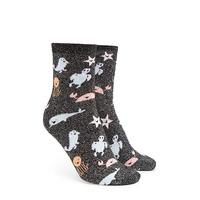 glitter sea animal print socks