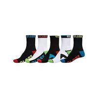 Globe Destroyer Crew Colour 5 Pack Socks - Assorted