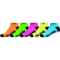 globe fluro 5 pack socks multicoloured