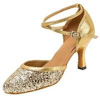 glitter shinning womens latin dance shoes customizable heels modern ba ...