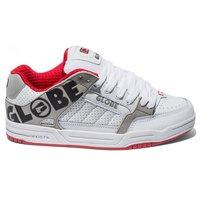 globe tilt shoes white red