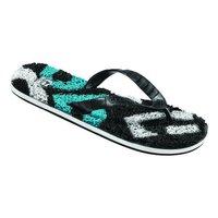 globe merkin matrix flip flops black white cyan